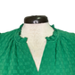 Green Textured Puff Sleeve Top