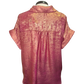 Rosy Red Metallic Sheen Button Shirt