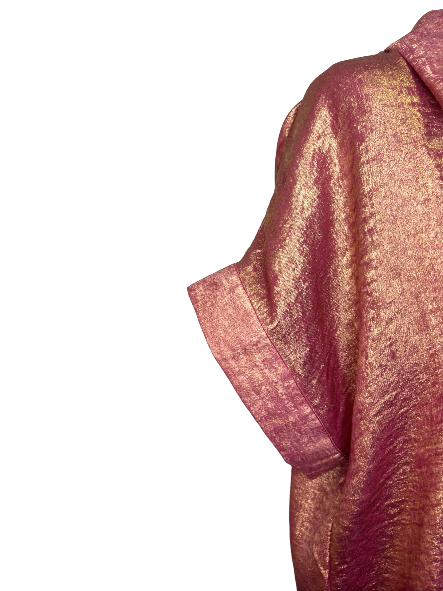 Rosy Red Metallic Sheen Button Shirt