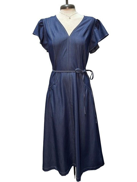 Denim Washed Midi Dress