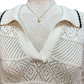 Denman Crochet Polo Sweater Sandstone