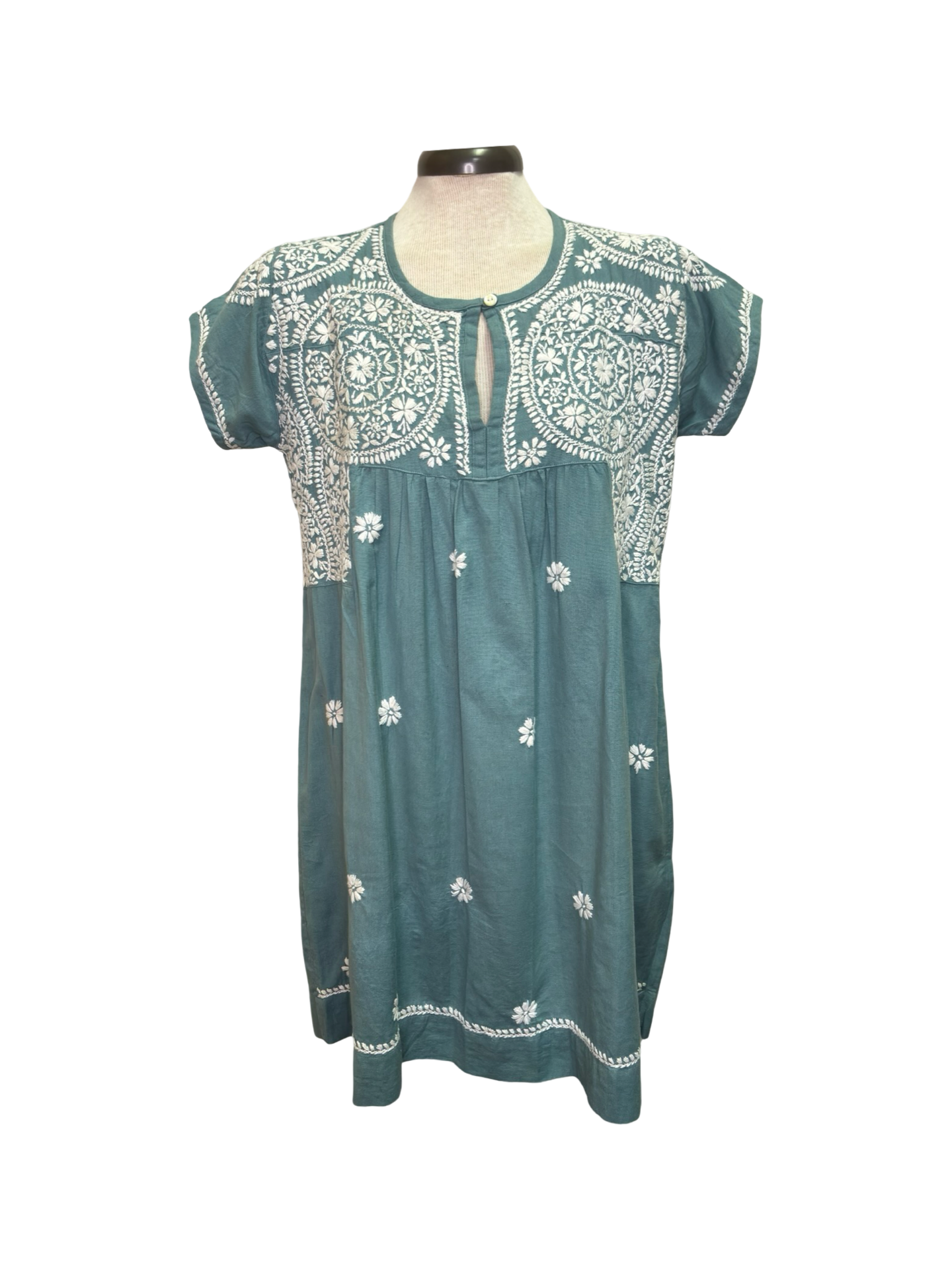 Ava Embroidered Dress Sage