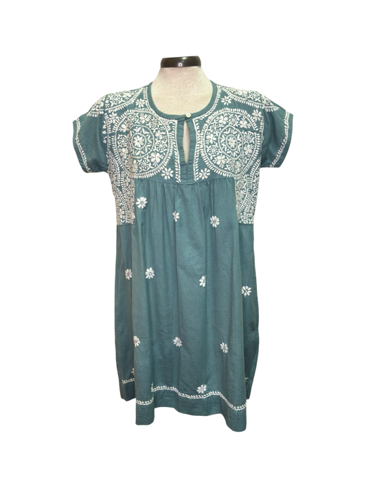 Ava Embroidered Dress Sage