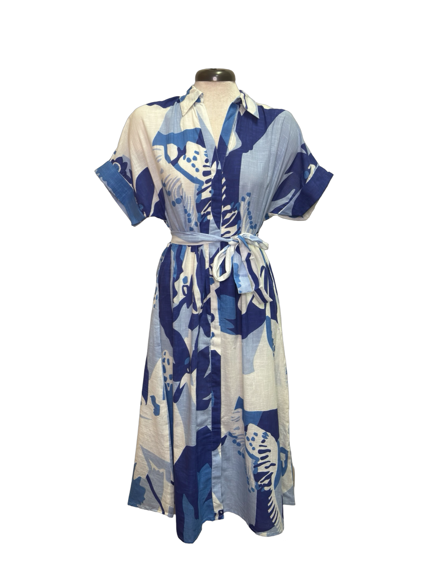 Blue Button Up Dress
