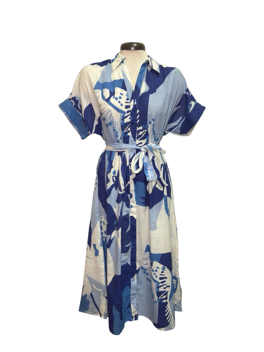 Blue Button Up Dress