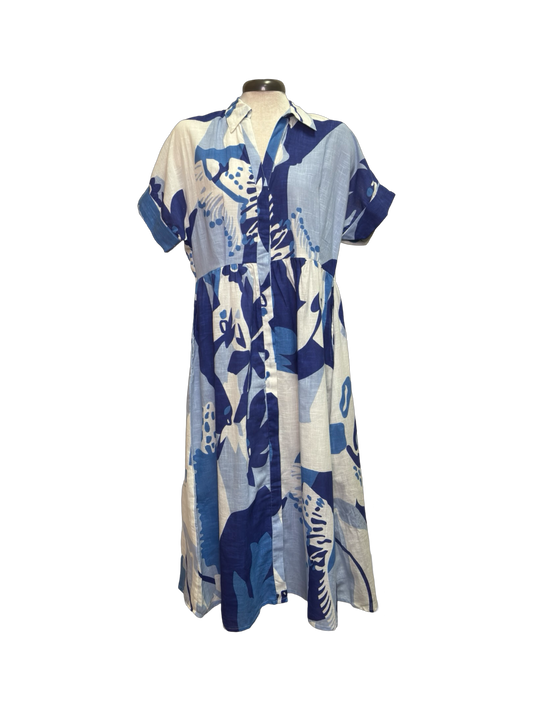 Blue Button Up Dress