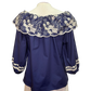 Embroidered Cotton Poplin Blouse Blueberry