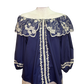 Embroidered Cotton Poplin Blouse Blueberry