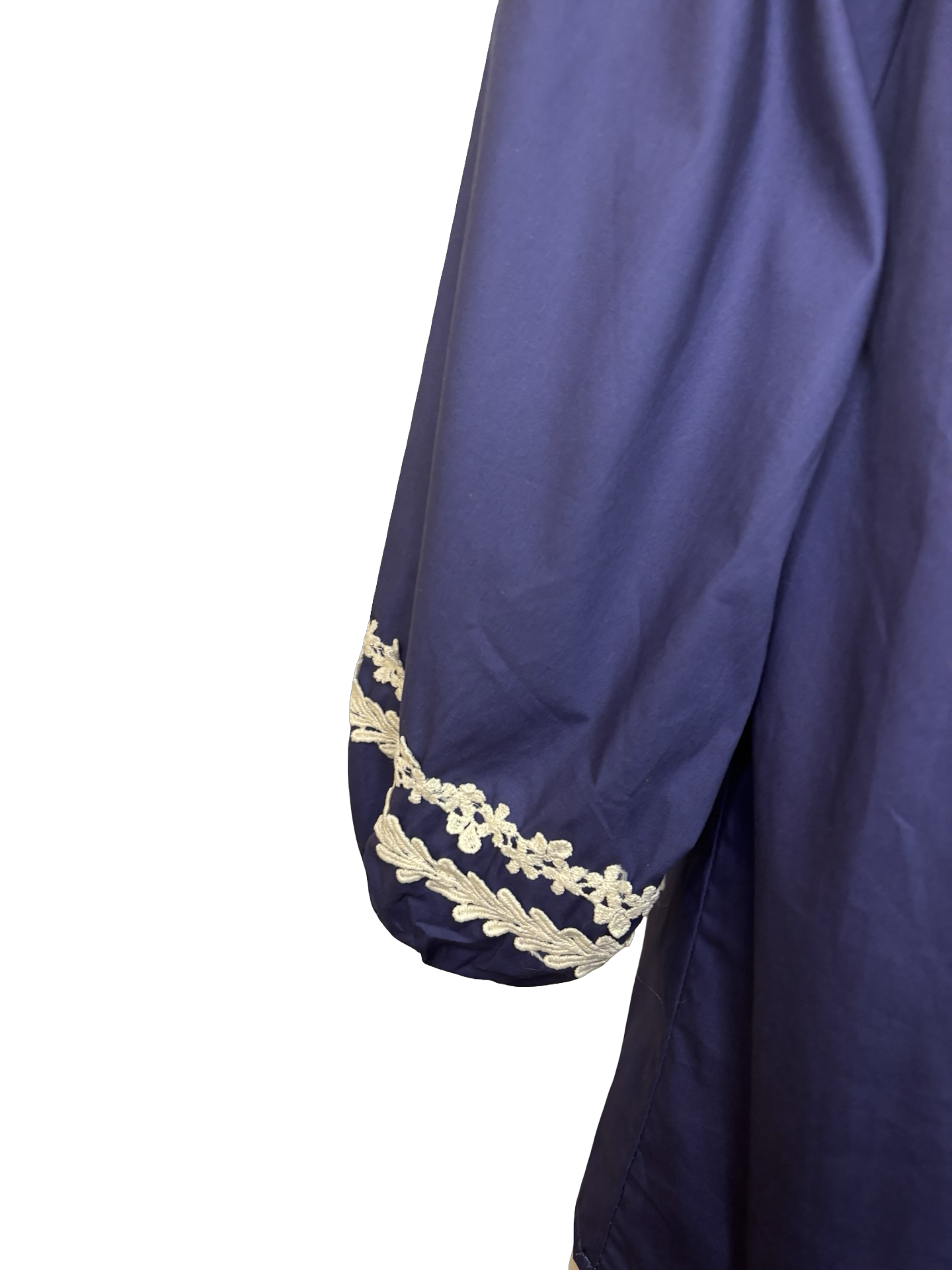 Embroidered Cotton Poplin Blouse Blueberry