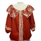 Embroidered Cotton Poplin Blouse Rust