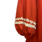 Embroidered Cotton Poplin Blouse Rust