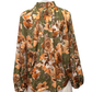 Mirabelle Satin Blouse Olive Print
