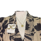 Printed Rayon Challis Top Natural Ash