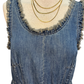 Sleeveless Washed Denim Tiered Dress