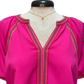 Embroidery Detail Puff Sleeve Top Pink