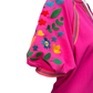 Embroidery Detail Puff Sleeve Top Pink