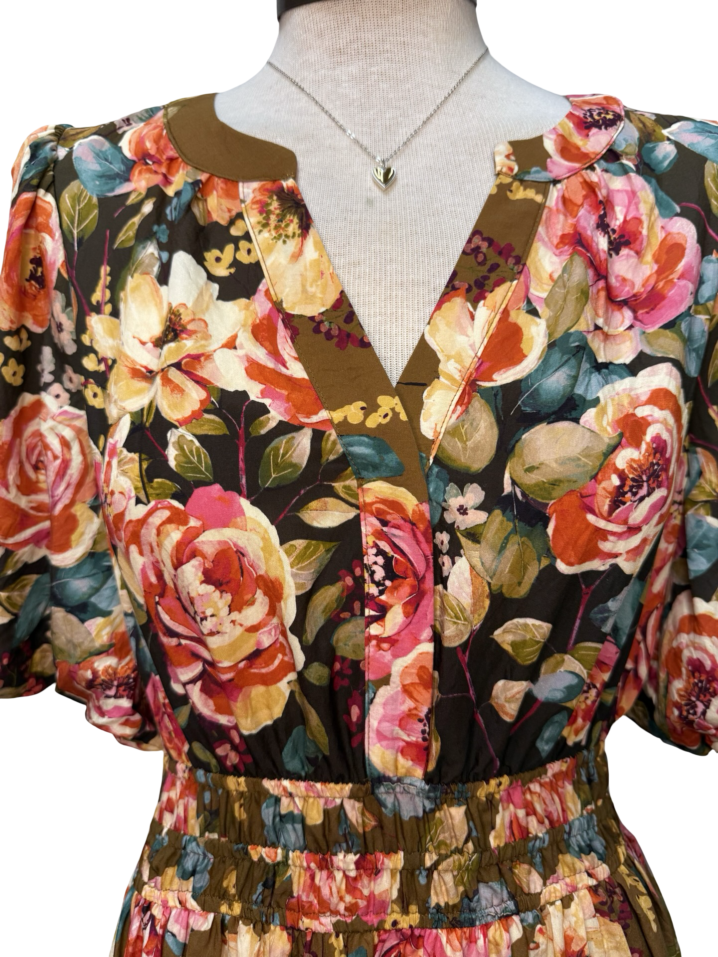 Empire Waist Floral Midi Dress