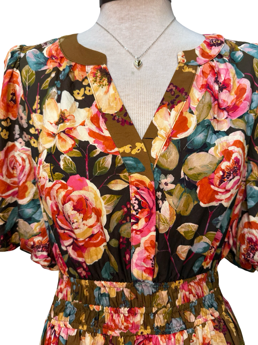 Empire Waist Floral Midi Dress