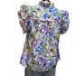 Floral Print Flutter Sleeve Top Blue