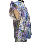 Floral Print Flutter Sleeve Top Blue