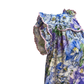 Floral Print Flutter Sleeve Top Blue