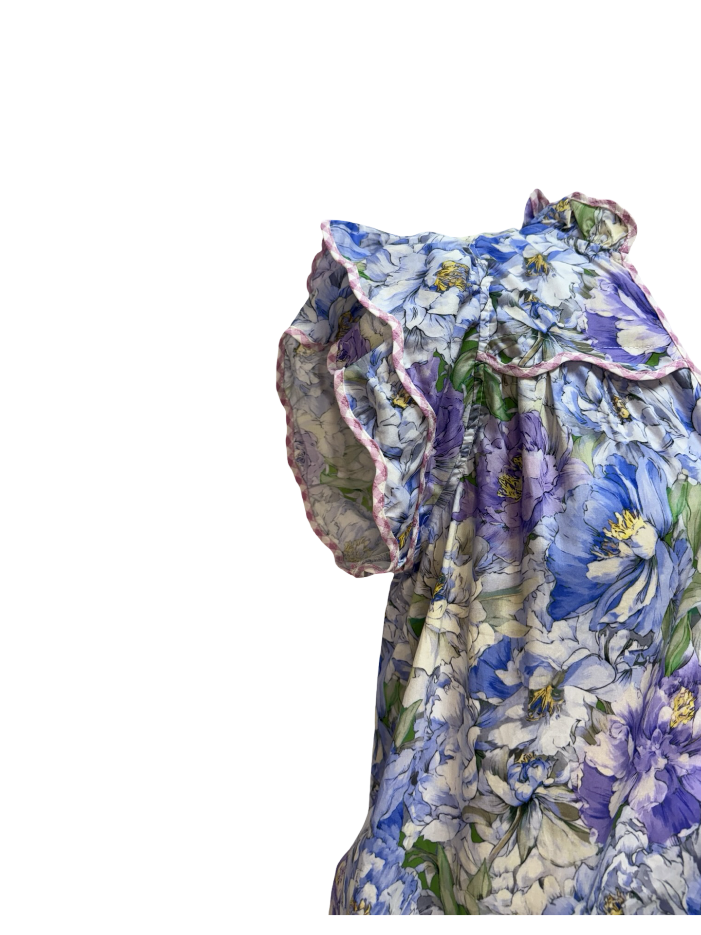 Floral Print Flutter Sleeve Top Blue