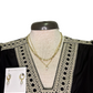 Abstract Pattern Embroidered Top Black