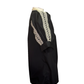 Abstract Pattern Embroidered Top Black