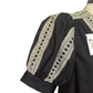 Abstract Pattern Embroidered Top Black