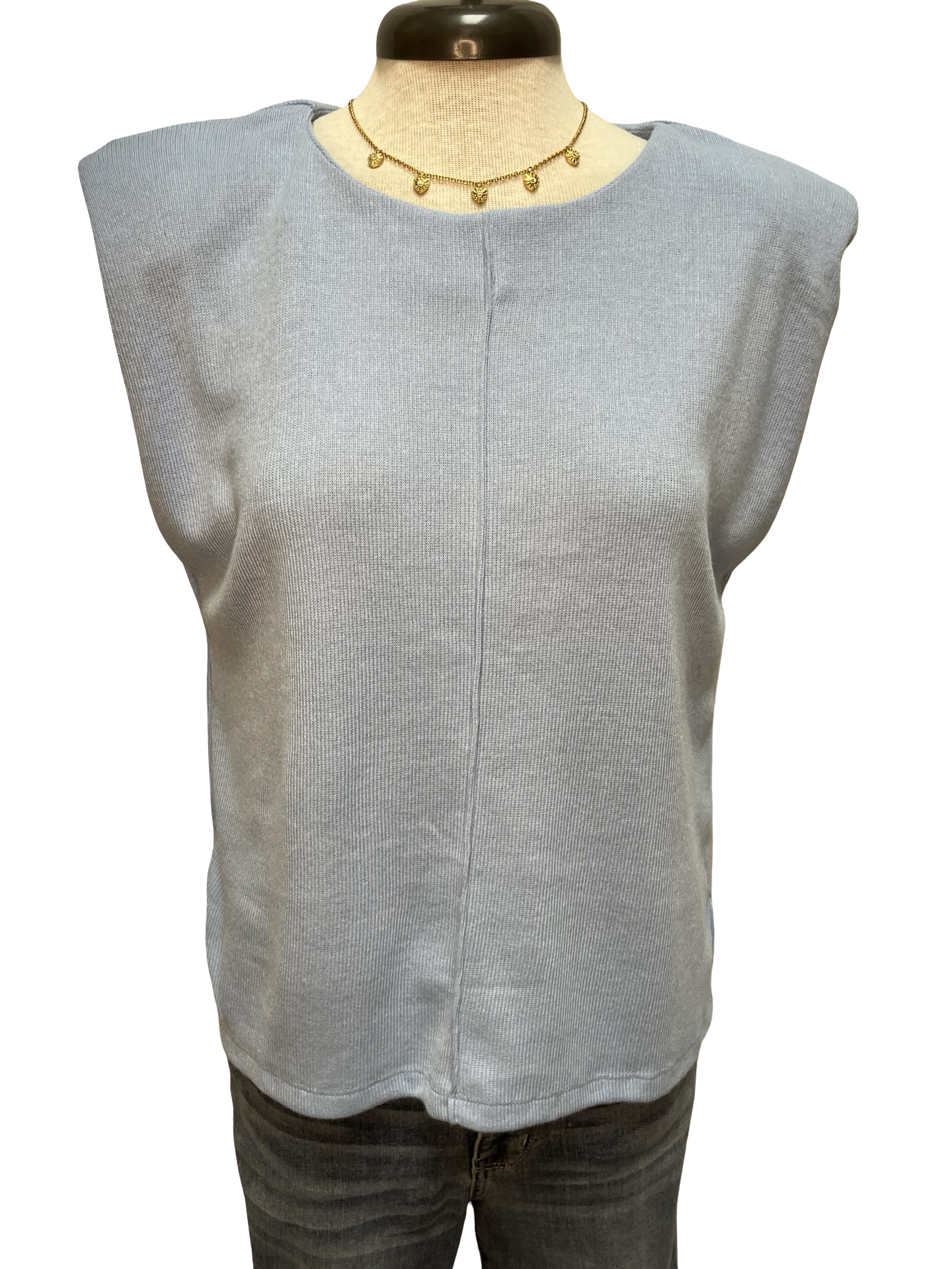 Cap Sleeve Sleeveless Top Lt Blue