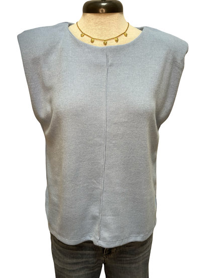 Cap Sleeve Sleeveless Top Lt Blue
