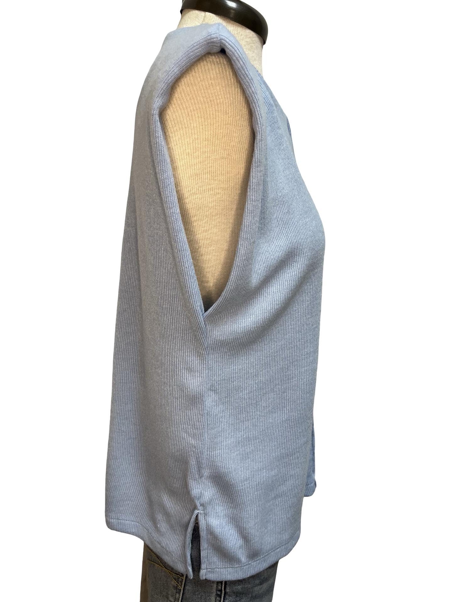 Cap Sleeve Sleeveless Top Lt Blue