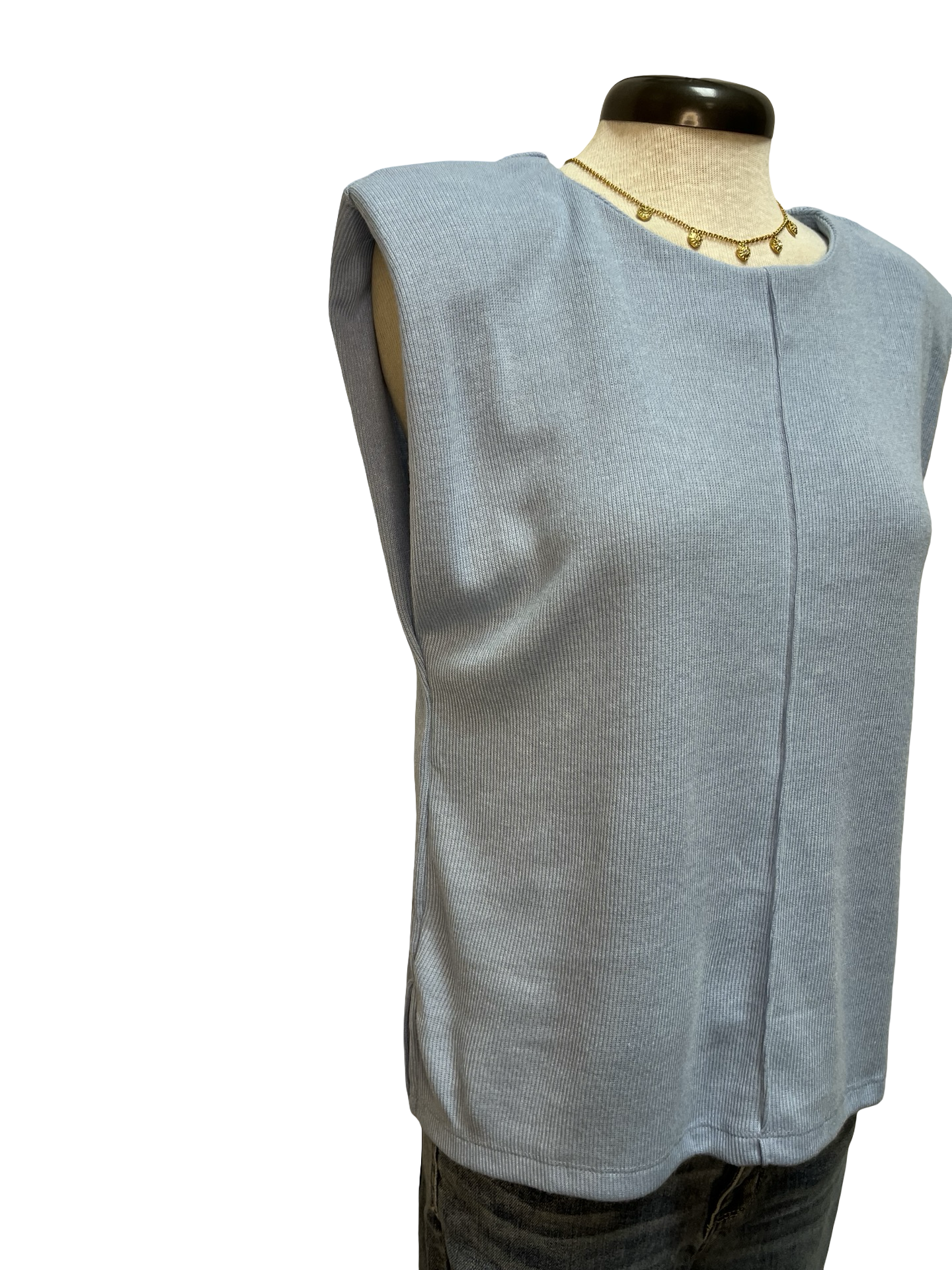 Cap Sleeve Sleeveless Top Lt Blue