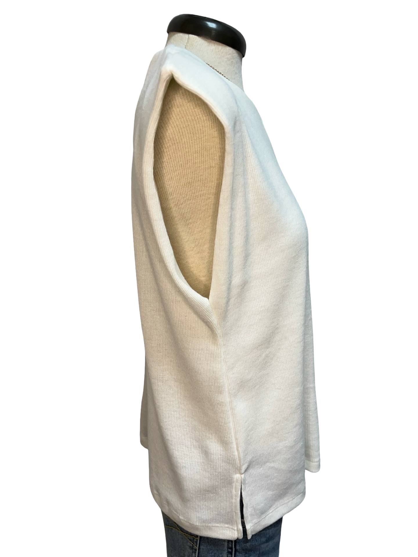 Cap Sleeve Sleeveless Top Off White