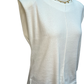 Cap Sleeve Sleeveless Top Off White