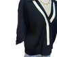 Contrast Trim V Neck Top Black