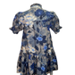 Floral Print Mini Dress Indigo