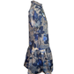 Floral Print Mini Dress Indigo