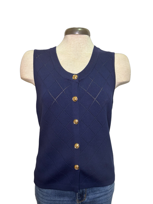 Sweater Knit Vest Navy