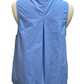 V Neck Stand Collar Top Chambray