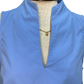 V Neck Stand Collar Top Chambray