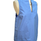 V Neck Stand Collar Top Chambray