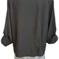 Wide Neckline Sleeve Cuff Top Black