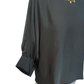 Wide Neckline Sleeve Cuff Top Black