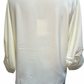 Wide Neckline Sleeve Cuff Top Cream