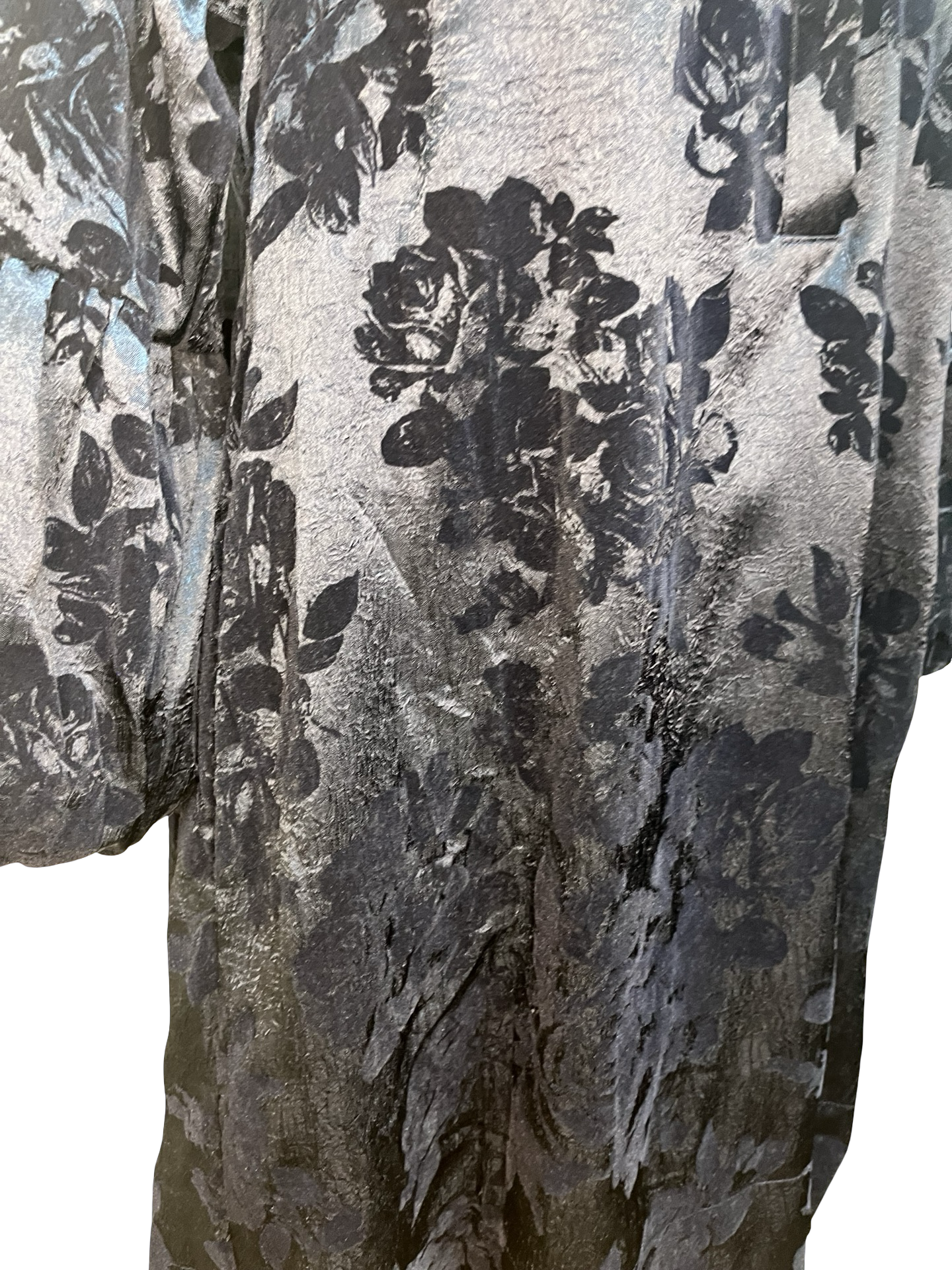 Floral Ruffle Neck Dress Midnight