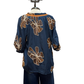 Floral Embroidered V Neck Relaxed Top Denim