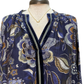 Floral Print Long Sleeve Blouse Navy