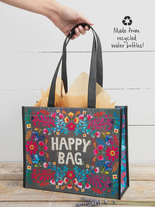 Happy Bag Large Charcoal Floral