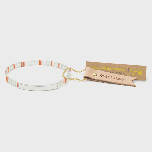 Good Karma Bracelet-One of a Kind/Mist/Salmon/Silver
